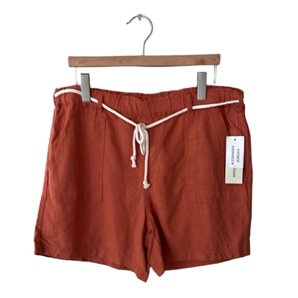 NWT Alexander Jordan  Linen Shorts Terracotta Size Large - Picture 1 of 10